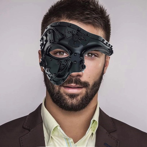 Cyborg Venetian Masquerade Mask Halloween Costume Party Phantom of the Opera - Picture 3 of 5